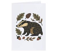 Azeeda 4 x 'Folk Style Woodland Badger' Gift Tags/Labels (GI00133069)
