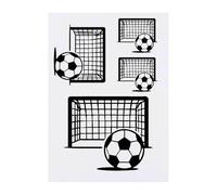 Azeeda 4 x 'Football Net & Ball' Temporary Tattoos - Water Resistant, Skin-Safe, Non-Toxic Transfers, Mixed Sizes (TO00088280)