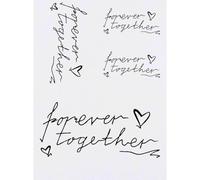 Azeeda 4 x 'Forever Together Text' Temporary Tattoos - Water Resistant, Skin-Safe, Non-Toxic Transfers, Mixed Sizes (TO00010044)