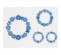 Azeeda 4 x 'Forget Me Not Flowers Wreath' Temporary Tattoos - Water Resistant, Skin-Safe, Non-Toxic Transfers, Mixed Sizes (TO00097838)