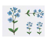Azeeda 4 x 'Forget Me Nots' Temporary Tattoos (TO00076480)