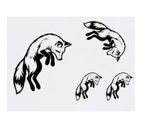 Azeeda 4 x 'Fox Jumping In The Air After Prey' Temporary Tattoos - Water Resistant, Skin-Safe, Non-Toxic Transfers, Mixed Sizes (TO00091022)