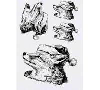 Azeeda 4 x 'Fox Wearing Santa Hat' Temporary Tattoos - Water Resistant, Skin-Safe, Non-Toxic Transfers, Mixed Sizes (TO00094680)