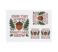 Azeeda 4 x 'From Tiny Acorns Mighty Oaks Grow' Temporary Tattoos - Water Resistant, Skin-Safe, Non-Toxic Transfers, Mixed Sizes (TO00091982)