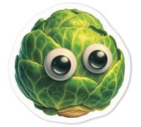 Azeeda 4 x 'Funny Brussels Sprout' White Premium Vinyl Decal Stickers - Waterproof, Durable & Easy to Apply - Ideal for Car Bumpers, Windows, Bins and More - Small (50mm) (DW00149296)