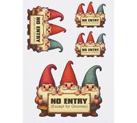 Azeeda 4 x 'Funny Gnomes No Entry' Temporary Tattoos - Water Resistant, Skin-Safe, Non-Toxic Transfers, Mixed Sizes (TO00093778)
