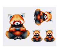 Azeeda 4 x 'Gaming Red Panda' Temporary Tattoos (TO00107796)