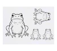 Azeeda 4 x 'Garden Frog Sitting' Temporary Tattoos - Water Resistant, Skin-Safe, Non-Toxic Transfers, Mixed Sizes (TO00093224)