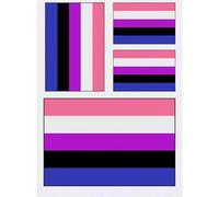 Azeeda 4 x 'Genderfluid Pride Flag' Temporary Tattoos (TO00014734)