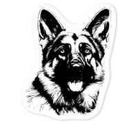 Azeeda 4 x 'German Shepherd Dog' Clear Premium Vinyl Decal Stickers - Waterproof, Durable & Easy to Apply - for Car Bumpers, Windows, Bins & More - Small (50mm) (DC00118832)