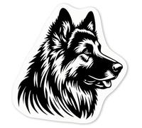 Azeeda 4 x 'German Shepherd Dog Side-View' White Premium Vinyl Decal Stickers - Waterproof, Durable & Easy to Apply - Ideal for Car Bumpers, Windows, Bins and More - Small (50mm) (DW00117528)