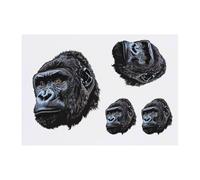 Azeeda 4 x 'Gorilla Portrait ' Temporary Tattoos - Water Resistant, Skin-Safe, Non-Toxic Transfers, Mixed Sizes (TO00086270)