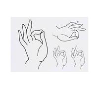 Azeeda 4 x 'Hand Yoga' Temporary Tattoos - Water Resistant, Skin-Safe, Non-Toxic Transfers, Mixed Sizes (TO00092222)