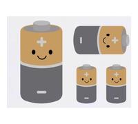 Azeeda 4 x 'Happy Battery' Temporary Tattoos (TO00106808)