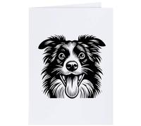 Azeeda 4 x 'Happy Border Collie' Gift Tags/Labels (GI00140908)