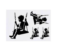 Azeeda 4 x 'Happy Boy Playing on Swing' Temporary Tattoos - Water Resistant, Skin-Safe, Non-Toxic Transfers, Mixed Sizes (TO00091548)