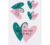 Azeeda 4 x 'Happy Ever After Mr And Mrs' Temporary Tattoos - Water Resistant, Skin-Safe, Non-Toxic Transfers, Mixed Sizes (TO00102160)