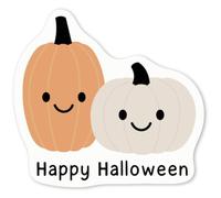 Azeeda 4 x 'Happy Halloween Pumpkins' White Premium Vinyl Decal Stickers - Waterproof, Durable & Easy to Apply - for Car Bumpers, Windows, Bins & More - Small (50mm) (DW00210053)