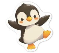 Azeeda 4 x 'Happy Penguin Dancing' White Premium Vinyl Decal Stickers - Waterproof, Durable & Easy to Apply - for Car Bumpers, Windows, Bins & More - Small (50mm) (DW00182774)