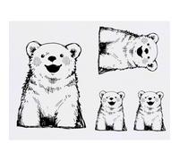 Azeeda 4 x 'Happy Polar Bear Cub ' Temporary Tattoos - Water Resistant, Skin-Safe, Non-Toxic Transfers, Mixed Sizes (TO00094488)