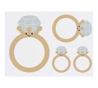 Azeeda 4 x 'Happy Ring' Temporary Tattoos - Water Resistant, Skin-Safe, Non-Toxic Transfers, Mixed Sizes (TO00104418)