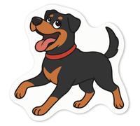 Azeeda 4 x 'Happy Rottweiler' White Premium Vinyl Decal Stickers - Waterproof, Durable & Easy to Apply - for Car Bumpers, Windows, Bins & More - Small (50mm) (DW00177347)