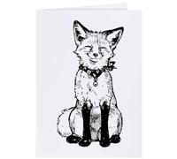Azeeda 4 x 'Happy Smiling Fox Sitting' Gift Tags/Labels (GI00131032)