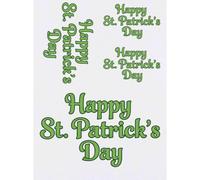 Azeeda 4 x 'Happy St. Patrick's Day' Temporary Tattoos - Water Resistant, Skin-Safe, Non-Toxic Transfers, Mixed Sizes (TO00099660)