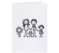 Azeeda 4 x 'Happy Stick Figure Family' Gift Tags/Labels (GI00138184)