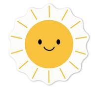 Azeeda 4 x 'Happy Sunshine' White Premium Vinyl Decal Stickers - Waterproof, Durable & Easy to Apply - for Car Bumpers, Windows, Bins & More - Small (50mm) (DW00138612)