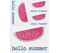 Azeeda 4 x 'Hello Summer' Temporary Tattoos - Water Resistant, Skin-Safe, Non-Toxic Transfers, Mixed Sizes (TO00104386)