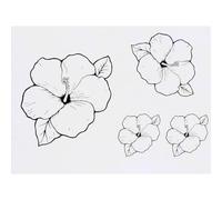 Azeeda 4 x 'Hibiscus Flower' Temporary Tattoos (TO00096144)