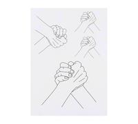 Azeeda 4 x 'Holding Hands' Temporary Tattoos - Water Resistant, Skin-Safe, Non-Toxic Transfers, Mixed Sizes (TO00092140)