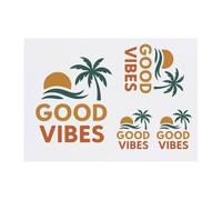 Azeeda 4 x 'Holiday Good Vibes' Temporary Tattoos - Water Resistant, Skin-Safe, Non-Toxic Transfers, Mixed Sizes (TO00090544)