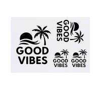 Azeeda 4 x 'Holiday Good Vibes' Temporary Tattoos - Water Resistant, Skin-Safe, Non-Toxic Transfers, Mixed Sizes (TO00090542)