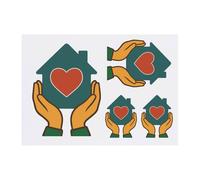 Azeeda 4 x 'Home is Where the Heart Is' Temporary Tattoos - Water Resistant, Skin-Safe, Non-Toxic Transfers, Mixed Sizes (TO00090730)