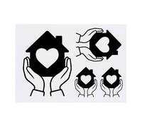 Azeeda 4 x 'Home is Where the Heart Is' Temporary Tattoos - Water Resistant, Skin-Safe, Non-Toxic Transfers, Mixed Sizes (TO00090728)