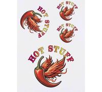 Azeeda 4 x 'Hot Stuff Chilli Pepper' Temporary Tattoos (TO00103284)
