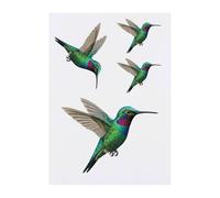 Azeeda 4 x 'Hummingbird In Flight' Temporary Tattoos - Water Resistant, Skin-Safe, Non-Toxic Transfers, Mixed Sizes (TO00095654)