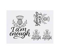 Azeeda 4 x 'I Am Enough Scottish Thistle' Temporary Tattoos - Water Resistant, Skin-Safe, Non-Toxic Transfers, Mixed Sizes (TO00093764)