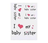 Azeeda 4 x 'I Love My Baby Sister' Temporary Tattoos - Water Resistant, Skin-Safe, Non-Toxic Transfers, Mixed Sizes (TO00086544)
