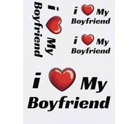 Azeeda 4 x 'I Love My Boyfriend' Temporary Tattoos - Water Resistant, Skin-Safe, Non-Toxic Transfers, Mixed Sizes (TO00082594)