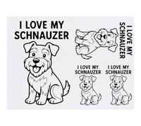 Azeeda 4 x 'I Love My Schnauzer' Temporary Tattoos - Water Resistant, Skin-Safe, Non-Toxic Transfers, Mixed Sizes (TO00102910)