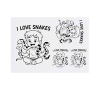 Azeeda 4 x 'I Love Snakes' Temporary Tattoos - Water Resistant, Skin-Safe, Non-Toxic Transfers, Mixed Sizes (TO00094164)