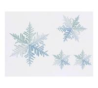 Azeeda 4 x 'Ice Blue Snowflake' Temporary Tattoos - Water Resistant, Skin-Safe, Non-Toxic Transfers, Mixed Sizes (TO00093804)