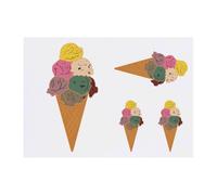 Azeeda 4 x 'Ice Cream Sugar Cone ' Temporary Tattoos - Water Resistant, Skin-Safe, Non-Toxic Transfers, Mixed Sizes (TO00086548)