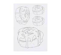 Azeeda 4 x 'Iced Cinnamon Bun' Temporary Tattoos - Water Resistant, Skin-Safe, Non-Toxic Transfers, Mixed Sizes (TO00086854)