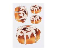 Azeeda 4 x 'Iced Cinnamon Bun' Temporary Tattoos - Water Resistant, Skin-Safe, Non-Toxic Transfers, Mixed Sizes (TO00086856)