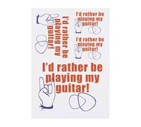 Azeeda 4 x 'I'd Rather Be Playing My Guitar' Temporary Tattoos - Water Resistant, Skin-Safe, Non-Toxic Transfers, Mixed Sizes (TO00091816)