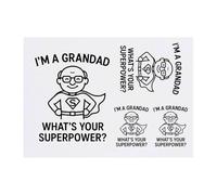 Azeeda 4 x 'I'm a Grandad What's Your Superpower' Temporary Tattoos - Water Resistant, Skin-Safe, Non-Toxic Transfers, Mixed Sizes (TO00087286)